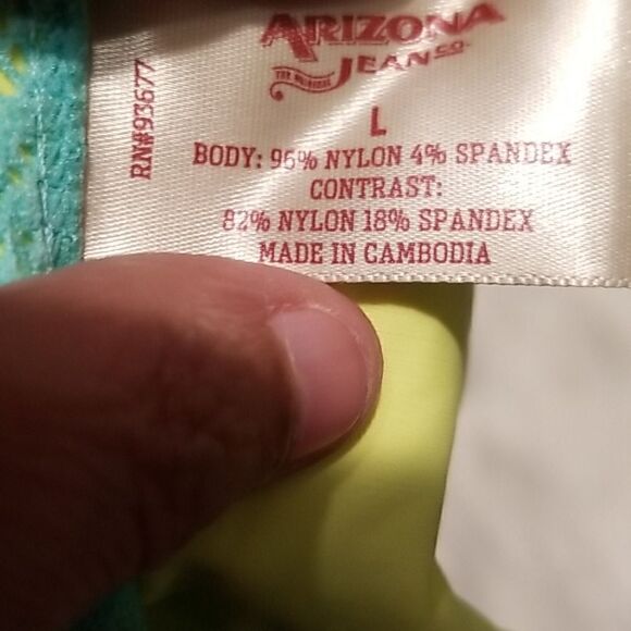 Arizona Blue-Turquoise Lime Lace Bikini Bottom L - Picture 3 of 4